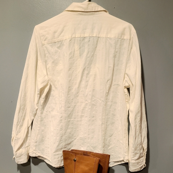 Vintage White Blouse Croft & Barrow L - Picture 3 of 6